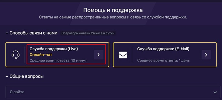 Поддержка онлайн